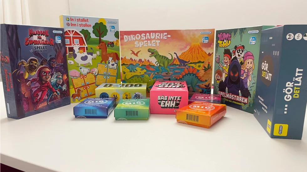 De elva spel som tävlades ut.