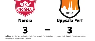 Nordia i ledning i halvtid - men tappade segern mot Uppsala Perf