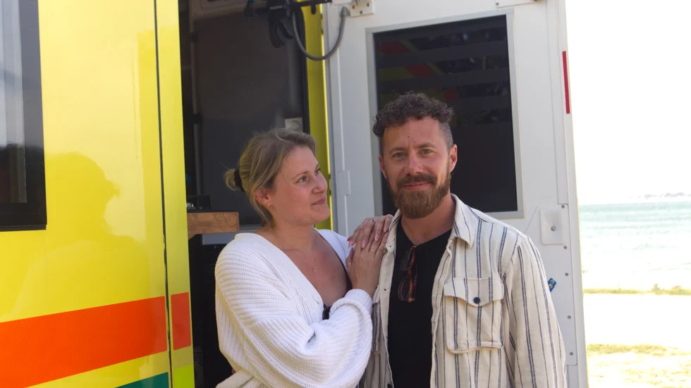 Paulina Nowak och Michael Karlsson hade precis träffats när The vanbulance blev klar. ”Allt som saknades var den kvinnliga touchen”, säger Paulina. 
