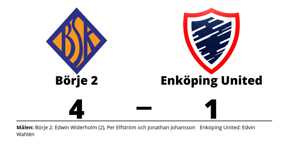 Börje SK 2 vann mot Enköping United FK