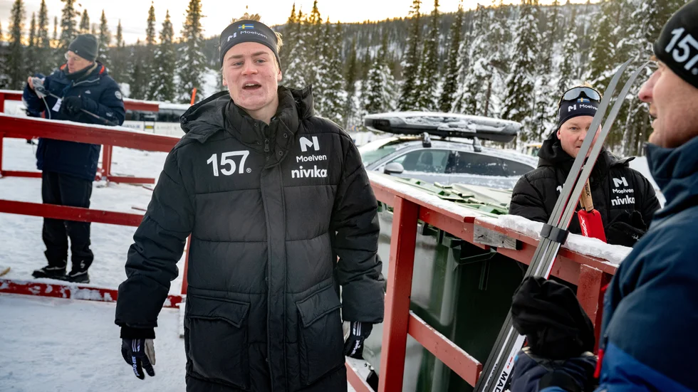 Alvar Myhlback kom trea i sprinten i Sverigepremiären i Gällivare.