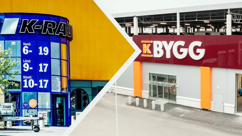 K-rauta försvinner i Sverige, varuhusen blir antingen K-bygg eller läggs ner.