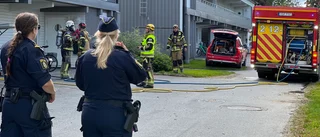 Stort pådrag på Anderstorp efter brand i lägenhet