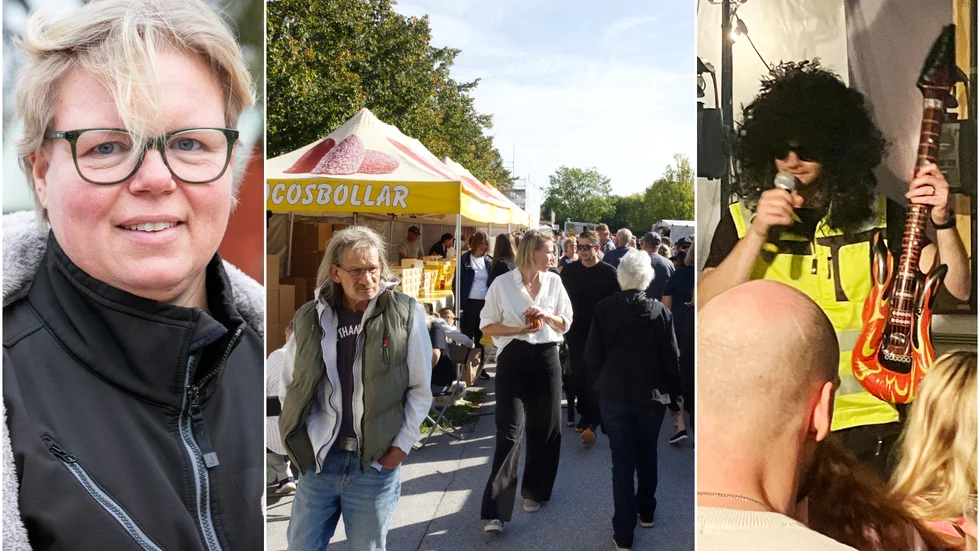 Hemse torgdag slutade storstilat med Sudretsällskapet och Deja vu på scen. Torgdagsgeneralen Åsa Gustafsson, t.v., dansade själv till sent på natten. 