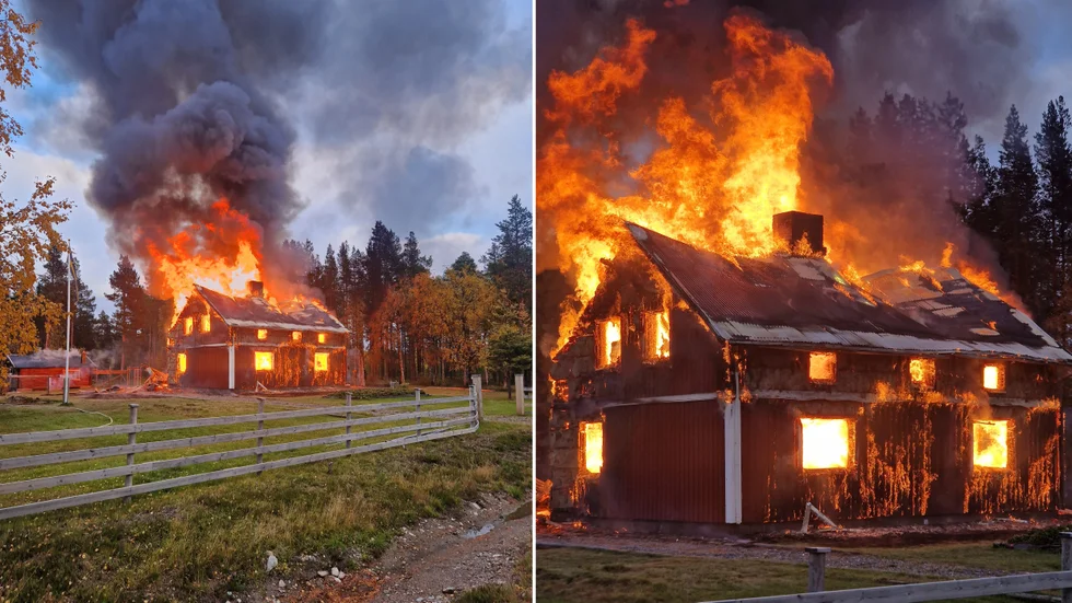 När räddningstjänsten kom till platsen brann det kraftigt på nedervåningen. Trots stora räddningsinsatser kunde villan inte räddas. "Ingenting är en självklarhet längre. Man kan inte gå och hämta det man behöver, för man har ingenting. Det känns hopplöst", säger ägaren Roger Eriksson.