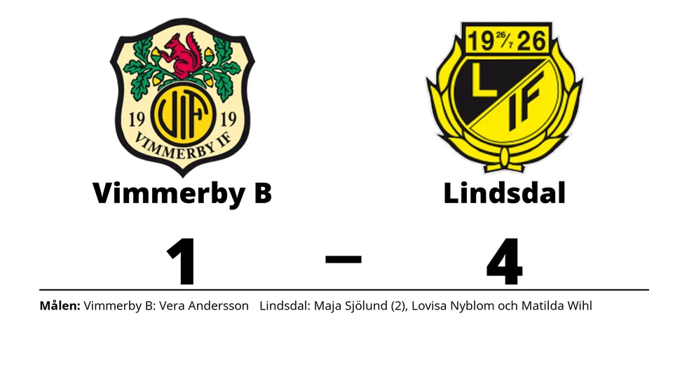 Vimmerby IF B förlorade mot Lindsdals IF