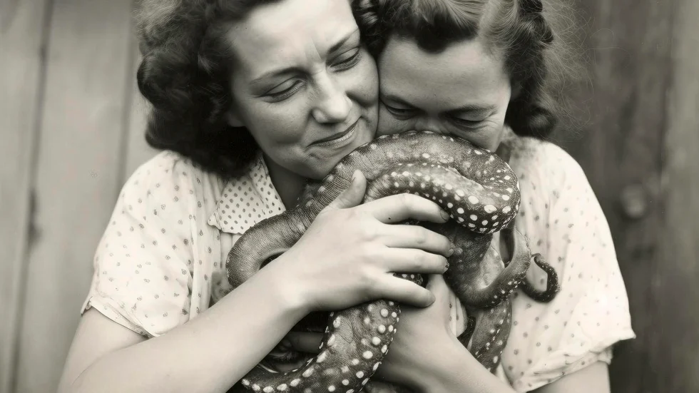 Det vinnande bidraget "Twin sisters in love" av Annika Nordenskiöld. Pressbild.