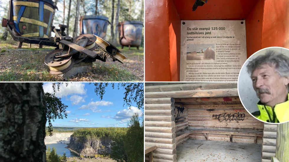 Utsiktsplatsen vid kalkbrottet i Forsby är hotad. Föreningen som sköter om platsen har tröttnat på skadegörelse och nedskräpning och har inte heller ekonomiska resurser för att byta allt som slås sönder och försvinner. Nu står deras hopp till Vingåkers kommun. På infällda bilden syns Klaus-Jürgen Schmidt från föreningen. 