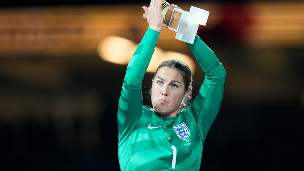 Mary Earps slutade tvåa med England under VM i Australien och Nya Zeeland och prisades som turneringens främsta målvakt. Arkivbild.