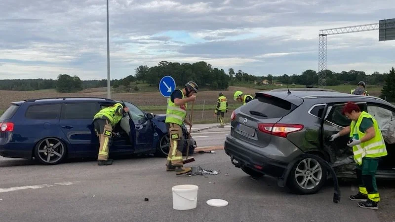 Trafikolycka på E22, i höjd med Ringarum.