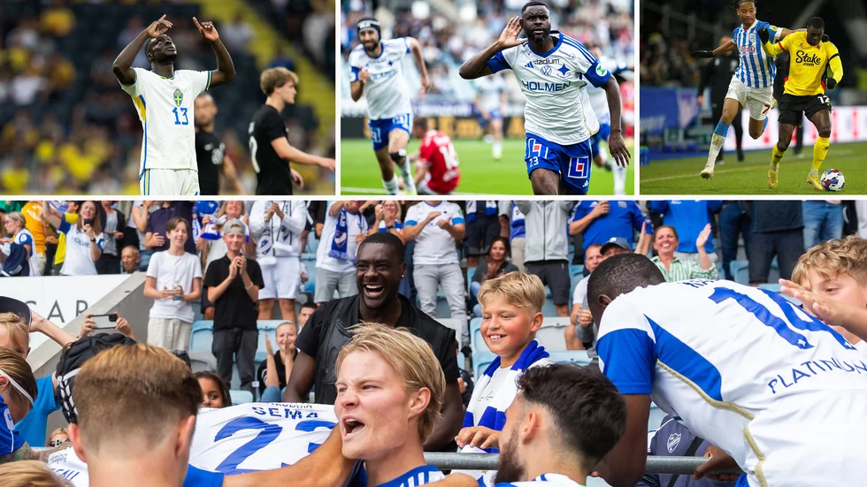 Ken Sema fick fira målet tillsammans med Maic Sema efter det sena segern mot Degerfors. Ett passande slut på matchen där han var på plats på läktaren. 