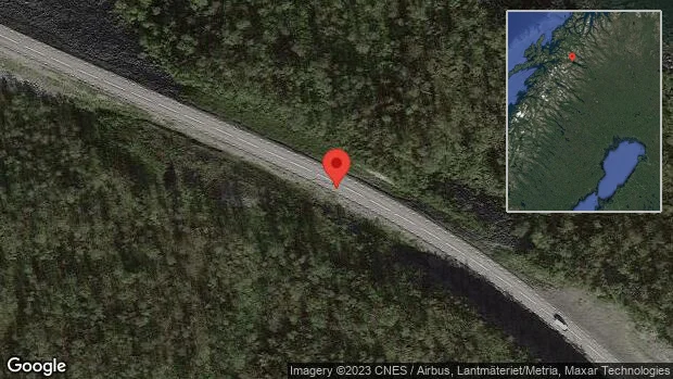 Stopp på E10 på grund av en singelolycka