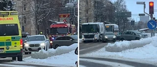 Två personbilar kolliderade i centrala Linköping