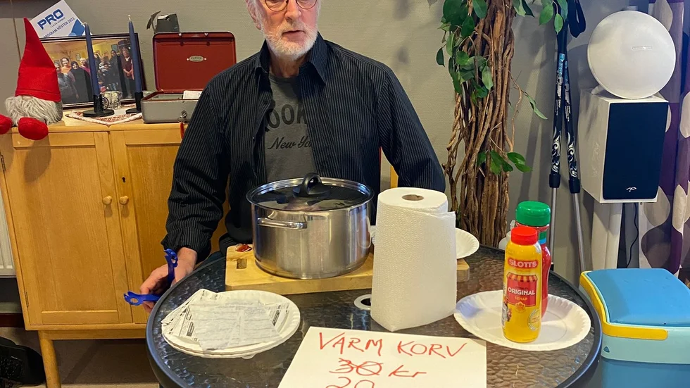 Korv fanns till försäljning.