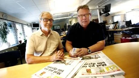 VALSATSAR. GT:s Gotlandexpert Ola Sollerman och redaktionschefen Ulf Hammarlund.