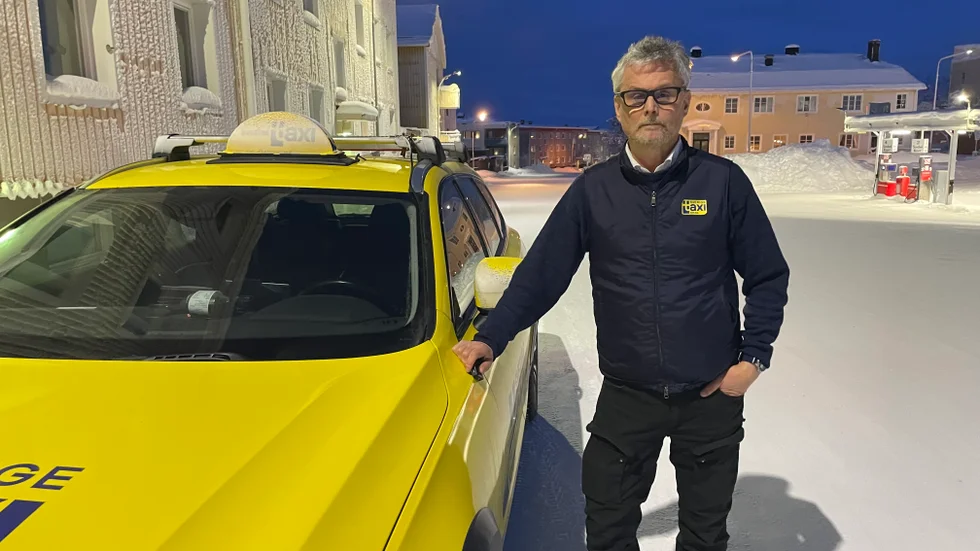 Taxibilarna kör för fullt när tåg och buss står stilla, berättar Torbjörn Linghall, ordförande Taxi Kiruna.