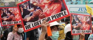 Minst två döda vid protester i Myanmar