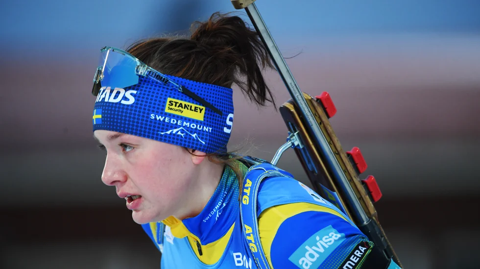 Linn Persson kom på 15:e plats i distansloppet i Antholz – och blev bästa svenska. Arkivbild.