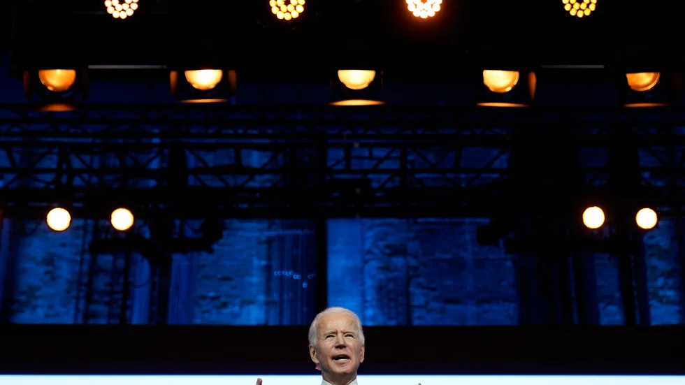 Det är dags för maktskifte i Vita huset. In med demokraterna Joe Biden (bilden) och Kamala Harris. Ut med republikanerna Donald Trump och Mike Pence.