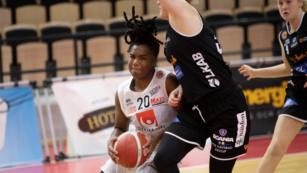Visbys guard Jayde Christopher fick det imte att stämma mot Luleåförsvaret och gjorde bara sju poäng i förlustmatchen.
