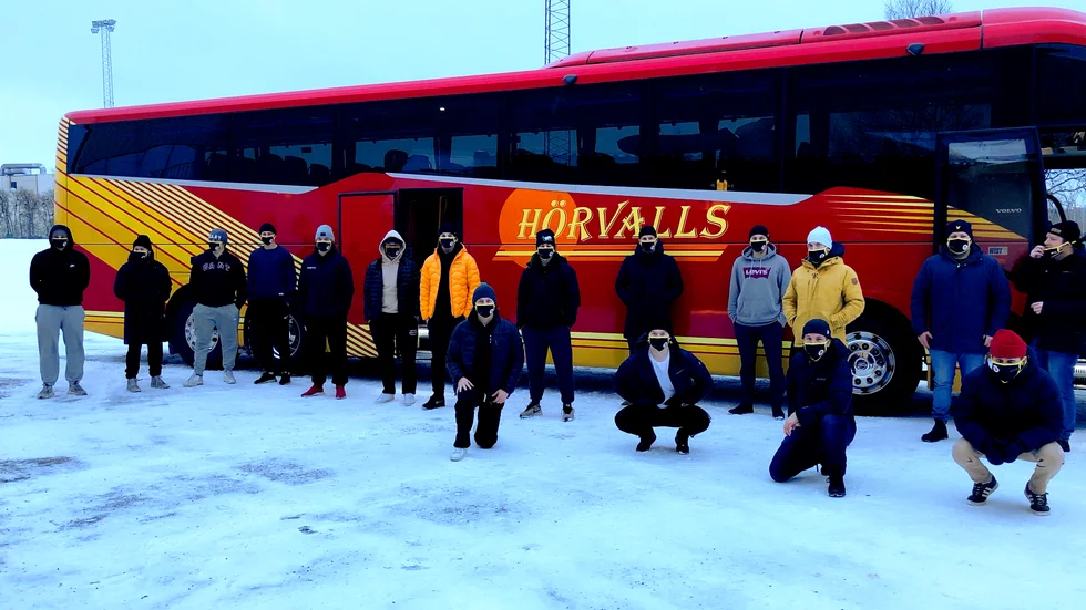 Kiruna AIF på väg till Umeå.
