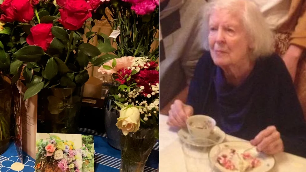 Marianne Palmqvist fick blommor i mängder och hundratals gratulationer på sin hundraårsdag.  