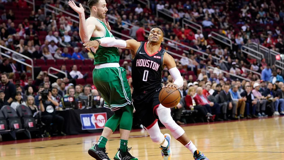 Houston Rockets stjärna Russel Westbrook har smittats av coronaviruset. Arkivbild.