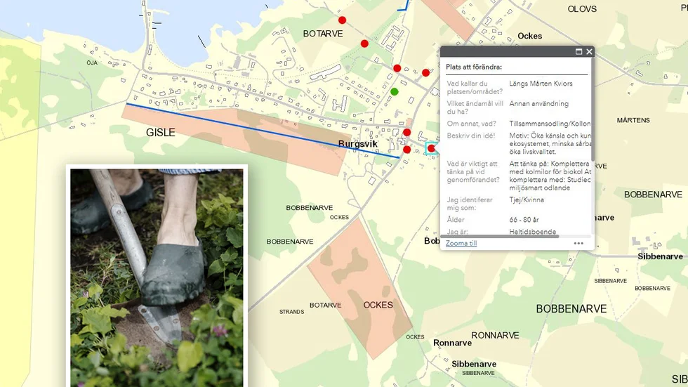 I Burgsvik har bland annat förslag på flera platser att bygga nya bostäder, en gång- och cykelväg till Fide och ett nytt koloniområde med kolmilor.