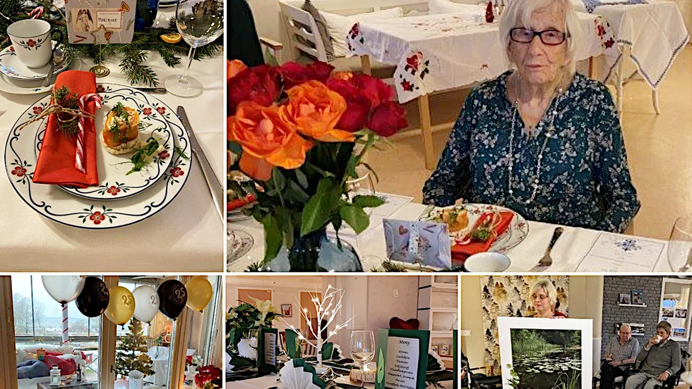 Vätterngårdens jubileum firades med fest på de olika avdelningarna. Marianne Franzén är en av dem som avnjöt en trerätterslunch.