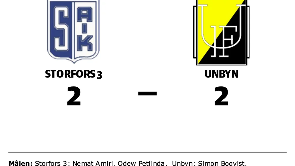 Storfors AIK 3 spelade lika mot Unbyns IF