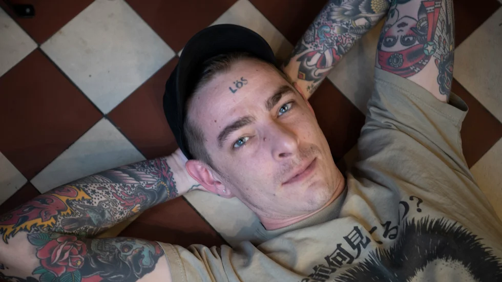 Sebastian Murphy, sångare i bandet Viagra Boys. Arkivbild.