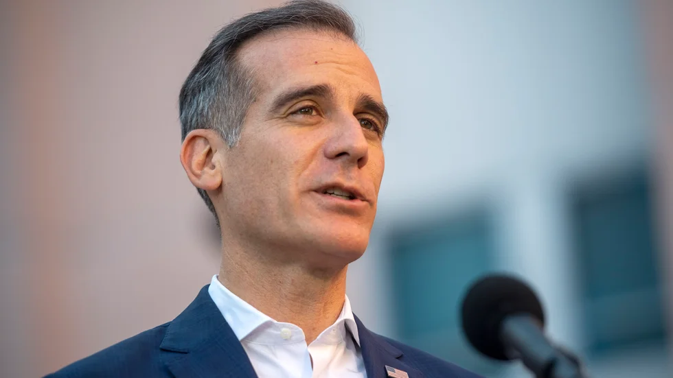 Los Angeles borgmästare Eric Garcetti. Arkivbild.