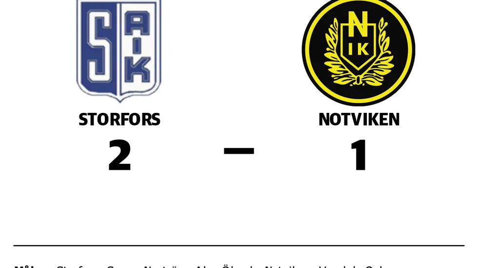 Storfors vann mot Notviken