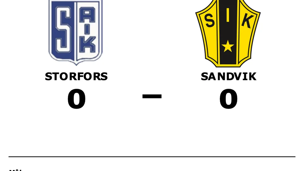 Storfors spelade lika mot Sandvik