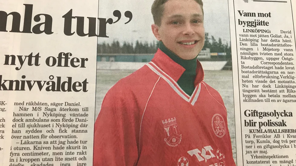 KSK-spelaren Daniel Harrsjö blev knivskuren på en räkbåt.