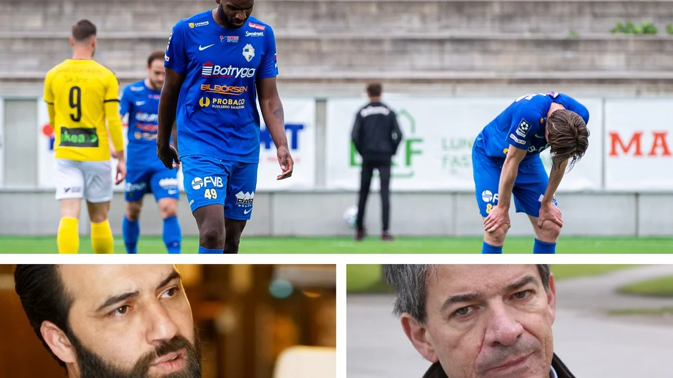 Botrygg upphör med sin sponsring av Linköping City. Ordförande Tuncay Yüksel och City får hård kritik av Botryggs styrelseordförande Michael Cocozza (t h). 