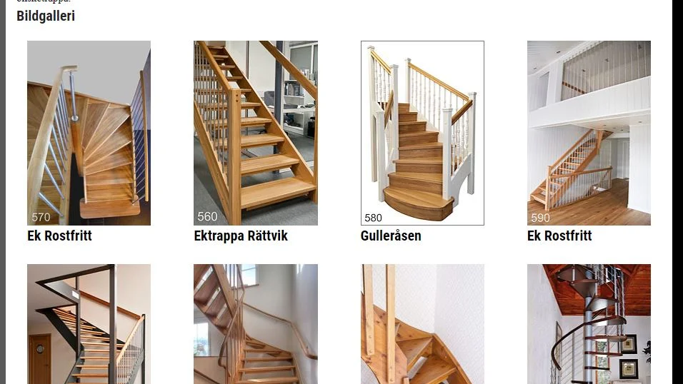 Här ser vi en del av utbudet från Trappfabriken i Rättvik invid Siljan.