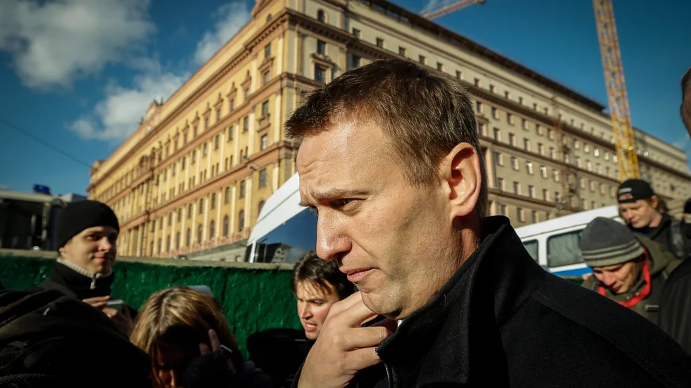 Protester för att Aleksej Navalnyj ska släppas ur fängelse kommer att hållas utanför säkerhetstjänsten FSB:s högkvarter som brukar kallas "Lubjanka" efter torget framför det. Här deltar Navalnyj själv i en protest där år 2012. Arkivbild.