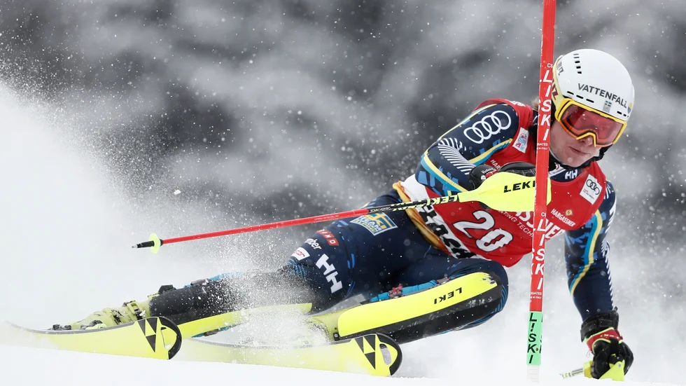 Kristoffer Jakobsen var nöjd efter sitt första åk. Arkivbild.