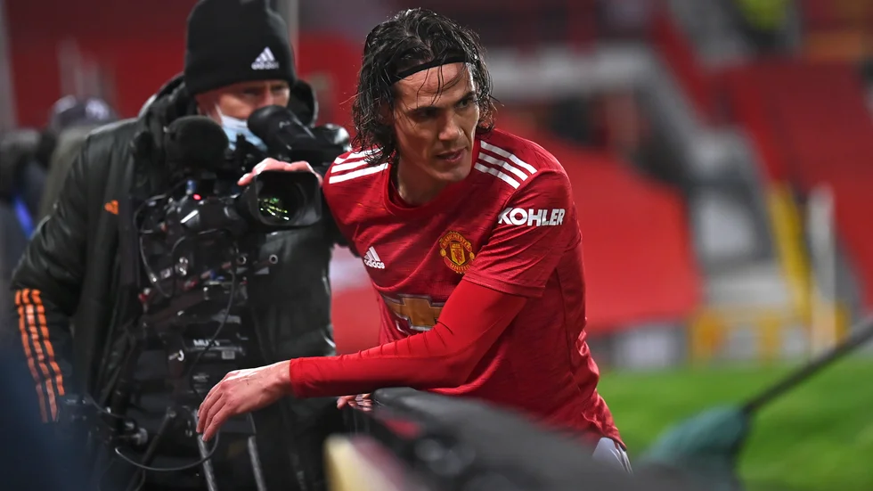 Manchester Uniteds Edinson Cavani missar flera matcher efter en Instagramkommentar. Arkivbild.