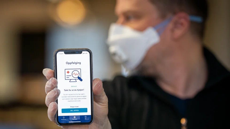 Smittspårning via app i Norge. Arkivbild.