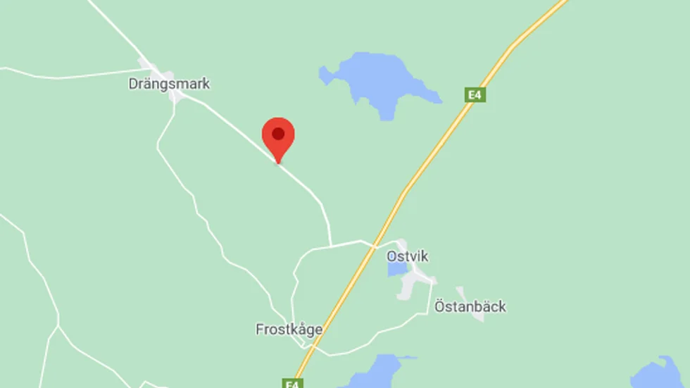 Ungefär här inträffade olyckan enligt koordinater från SOS Alarm. 
