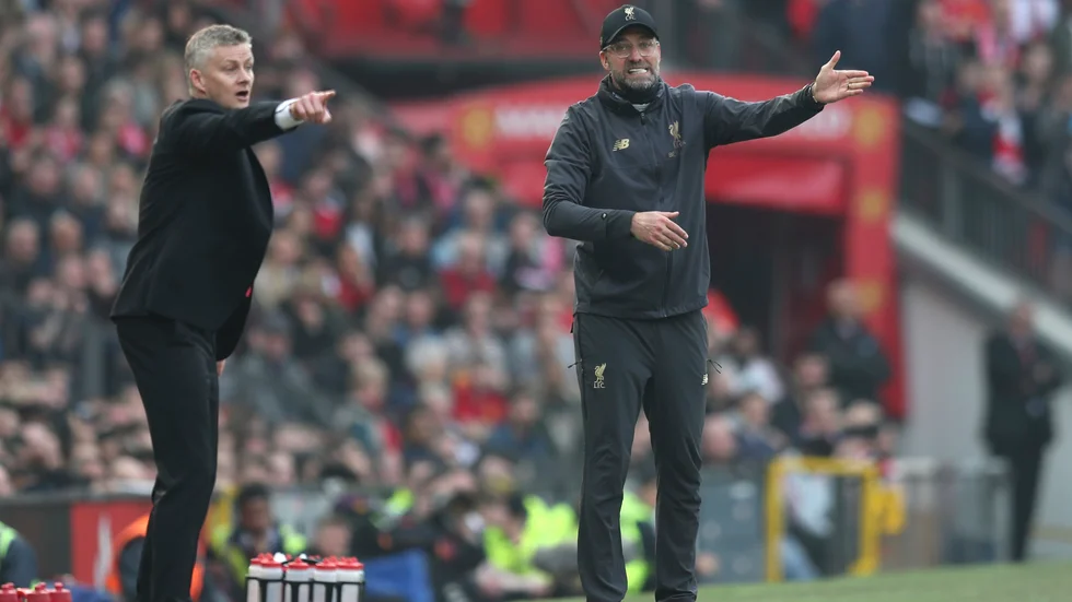 Ole Gunnar Solskjær och Jürgen Klopp möts två helger i rad. Först i Premier League på söndag och en vecka senare i FA-cupen. Arkivbild.