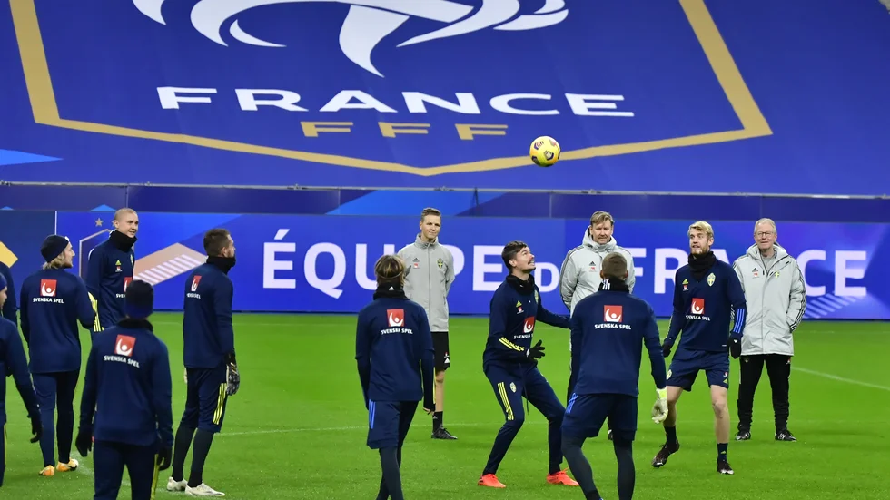 Landslagets träning på Stade de France i Paris inför Nations League-matchen mot Frankrike på tisdag.