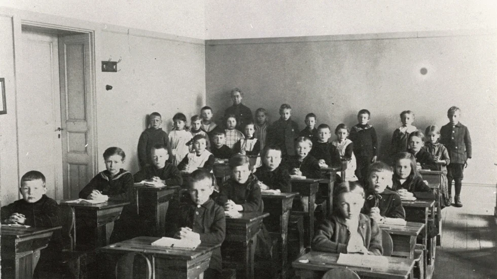 Högbyskolans första klass 1918.