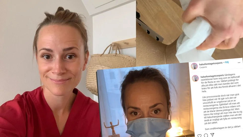 Maria Arvidsson driver hälsoföretaget Corporis vid Fristadstorget. Samma dag som de hårdare restriktionerna kom slogs hon av hur olika de slår när hon passerade kroggatan på väg till jobbet.