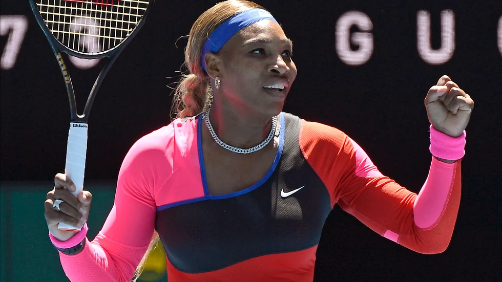 Serena Williams under matchen mot Anastasia Potapova.