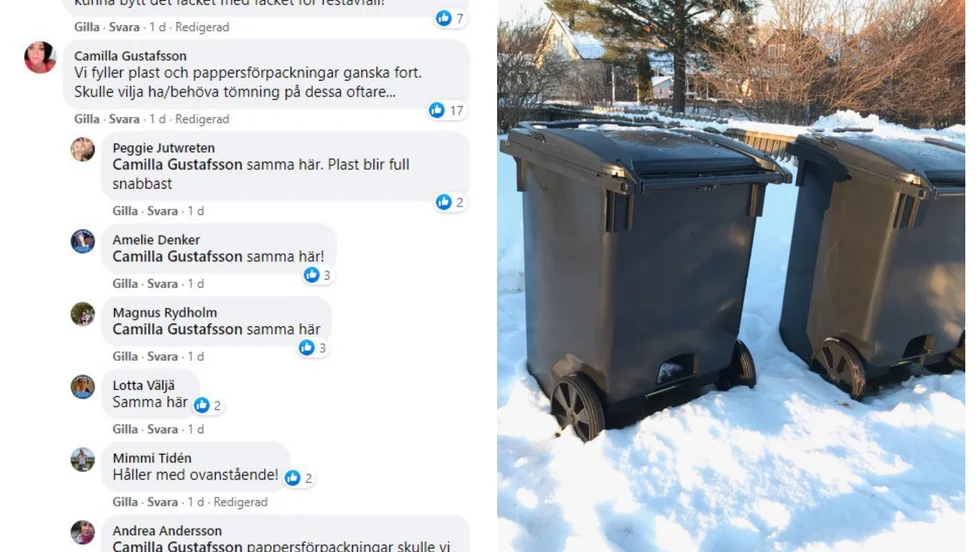 De nya fyrfackskärlen är en fråga som engagerar många i de fyra berörda kommunerna. Bland annat på sociala medier är det många i Sigtuna som tycker att plast- och kartongfacken borde tömmas mer ofta.