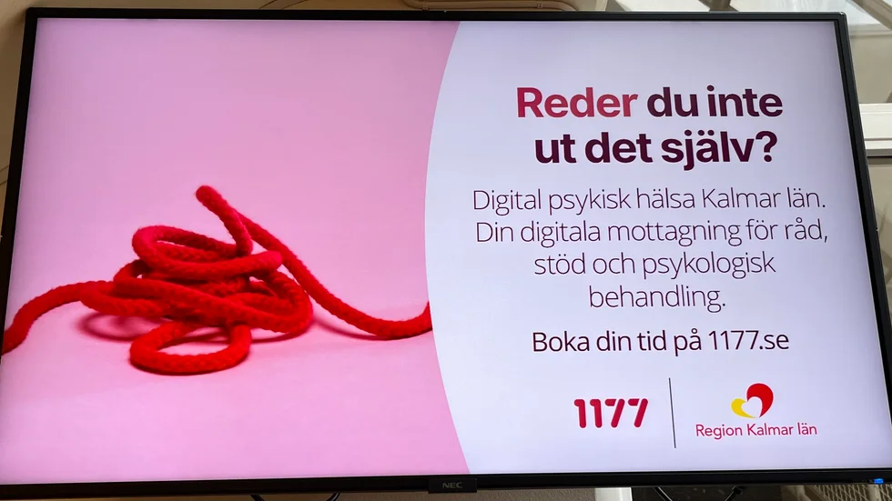 Digital affisch i Västerviks sjukhus