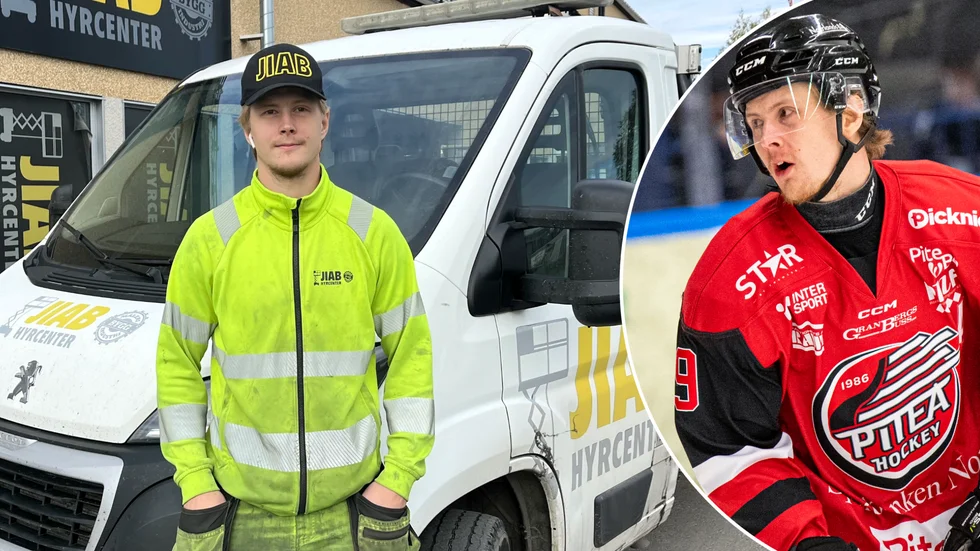 Petter Mäkitalo arbetar på Jiab Hyrcenter och spelar ishockey med Piteå HC.